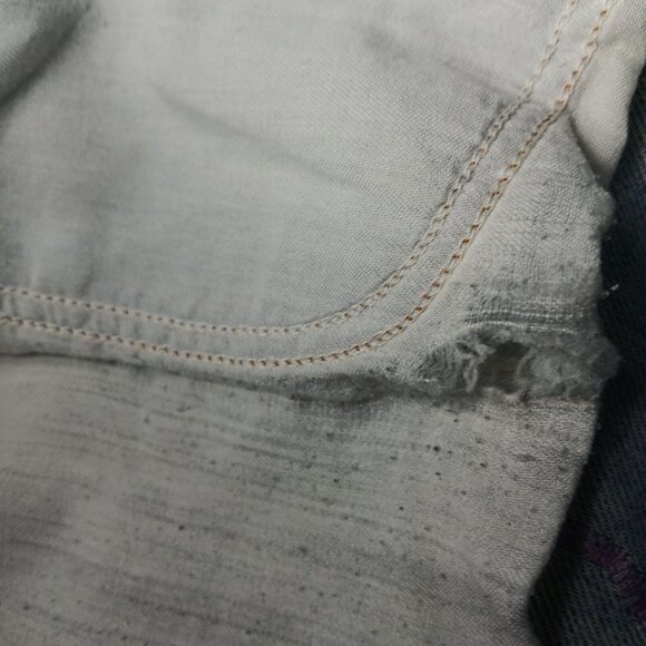 Jean Shorts Womens 34 Patchwork Hippie Upcycled Distressed Floral Blue OOAK READ - Picture 12 of 16